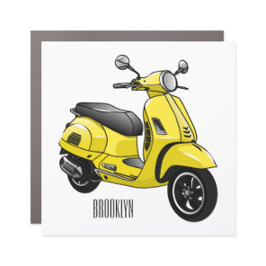 Moped motorcycle cartoon illustration car magnet