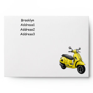 Moped motorcycle cartoon illustration envelope