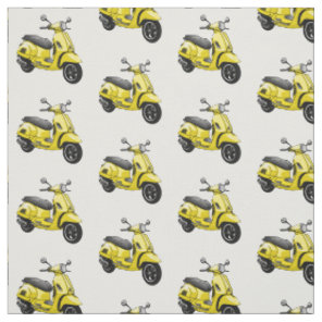 Moped motorcycle cartoon illustration fabric