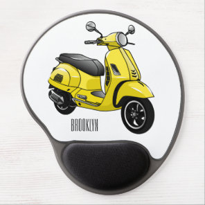 Moped motorcycle cartoon illustration gel mouse pad