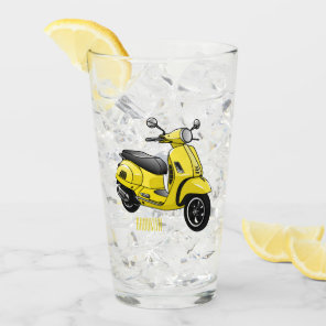 Moped motorcycle cartoon illustration glass