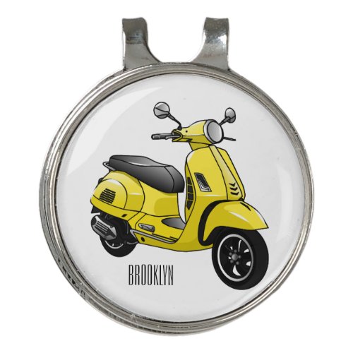 Moped motorcycle cartoon illustration golf hat clip