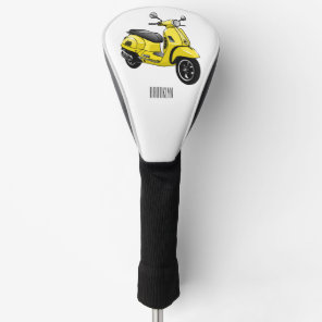 Moped motorcycle cartoon illustration golf head cover