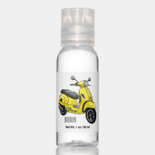 Moped motorcycle cartoon illustration hand sanitizer