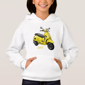 Moped motorcycle cartoon illustration hoodie