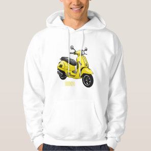 Moped motorcycle cartoon illustration hoodie