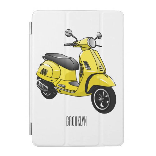 Moped motorcycle cartoon illustration iPad mini cover