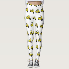 Moped motorcycle cartoon illustration leggings