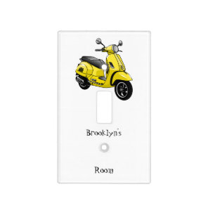 Moped motorcycle cartoon illustration light switch cover