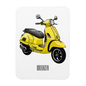Moped motorcycle cartoon illustration magnet