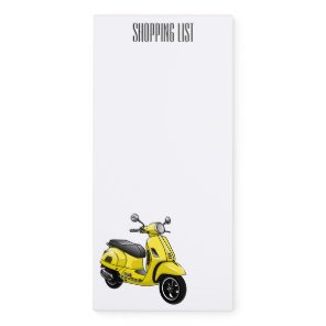 Moped motorcycle cartoon illustration magnetic notepad