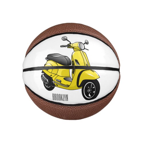 Moped motorcycle cartoon illustration mini basketball