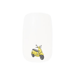 Moped motorcycle cartoon illustration minx nail art