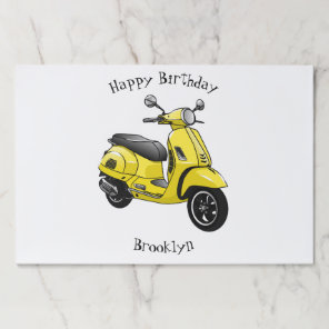 Moped motorcycle cartoon illustration paper pad