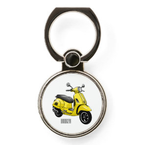 Moped motorcycle cartoon illustration phone ring stand