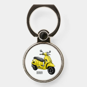 Moped motorcycle cartoon illustration phone ring stand