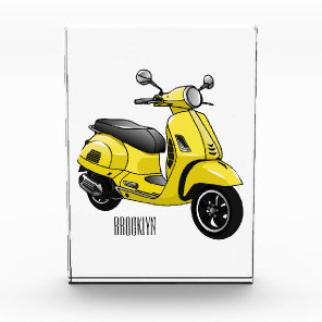 Moped motorcycle cartoon illustration photo block