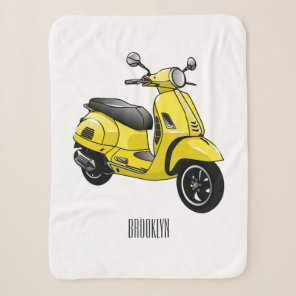 Moped motorcycle cartoon illustration sherpa blanket