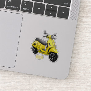 Moped motorcycle cartoon illustration sticker