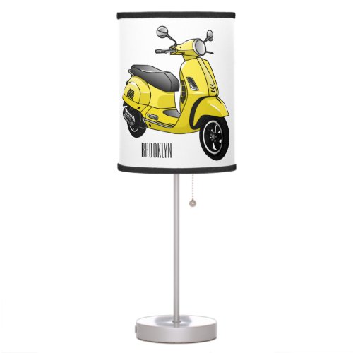 Moped motorcycle cartoon illustration table lamp