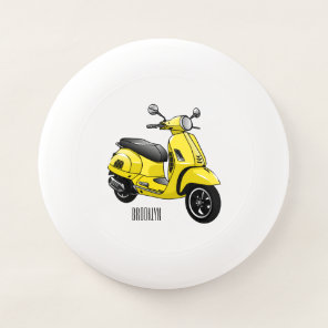 Moped motorcycle cartoon illustration Wham-O frisbee