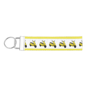 Moped motorcycle cartoon illustration wrist keychain