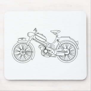 Moped PUCH MS 50 Motor Scooter Blueprint Mouse Pad