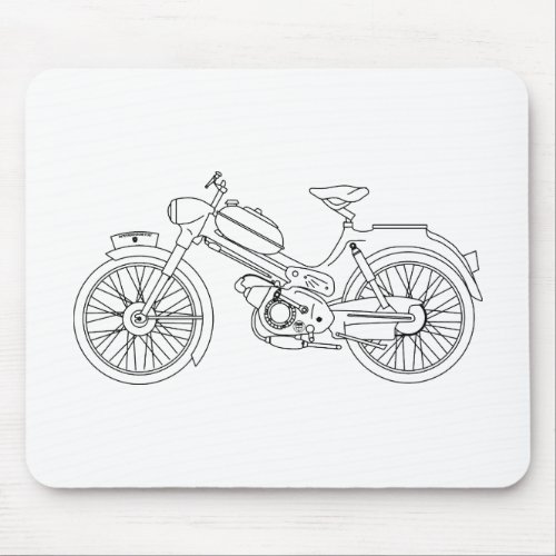 Moped PUCH MS 50 Motor Scooter Blueprint Mouse Pad
