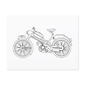 Moped PUCH MS 50 Motor Scooter Blueprint Postcard