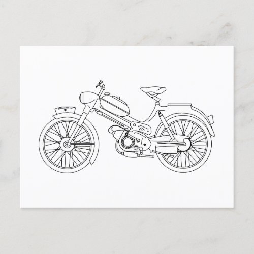 Moped PUCH MS 50 Motor Scooter Blueprint Postcard