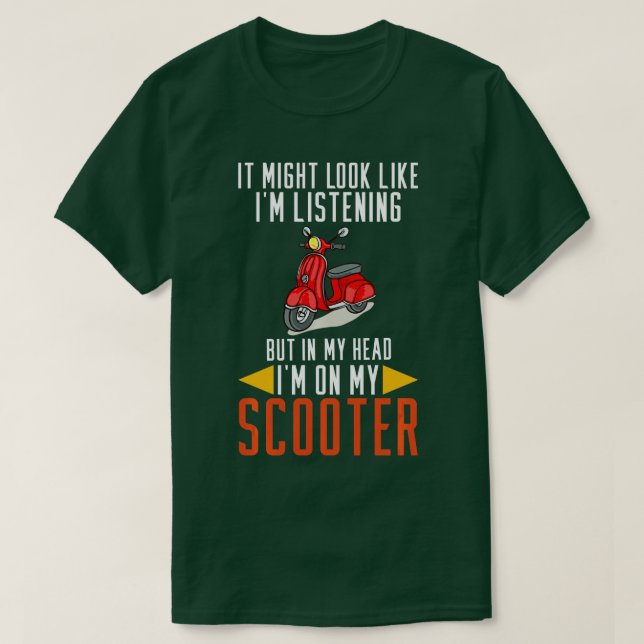 Moped Scooter Motorcycles Motorized Motorbike Scoo T-Shirt (Design Front)
