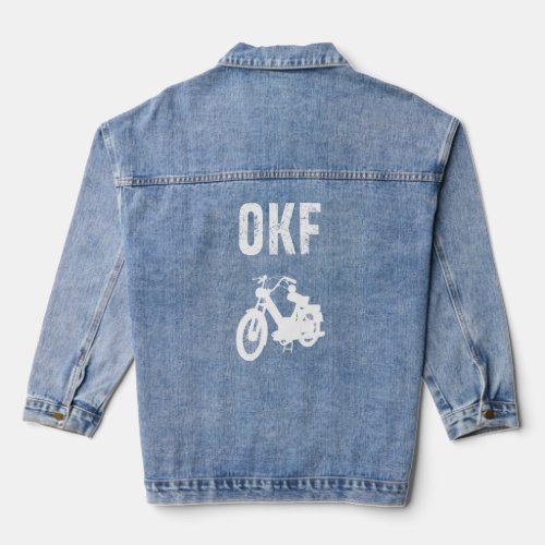 Moped Village Speculating Driving Location Control Denim Jacket