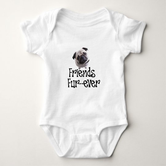 Mops "Friends Fur-ever" Baby Bodysuit