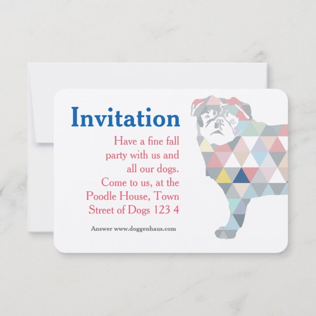 Mops Invitations (Back)