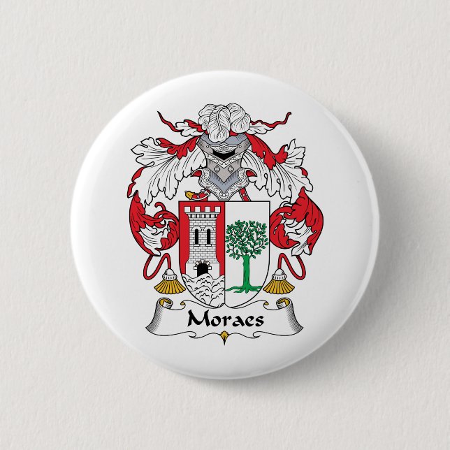 Moraes Family Crest Pinback Button (Front)