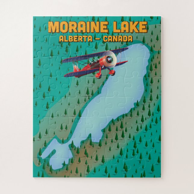 Moraine lake Alberta Canada Map Jigsaw Puzzle (Vertical)