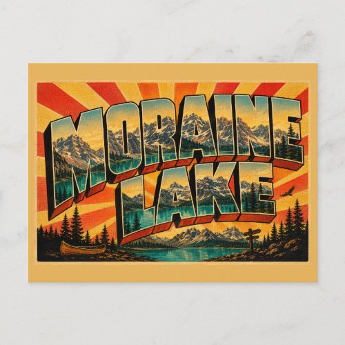 Moraine Lake Alberta Turquoise Mountain Forest Art Postcard