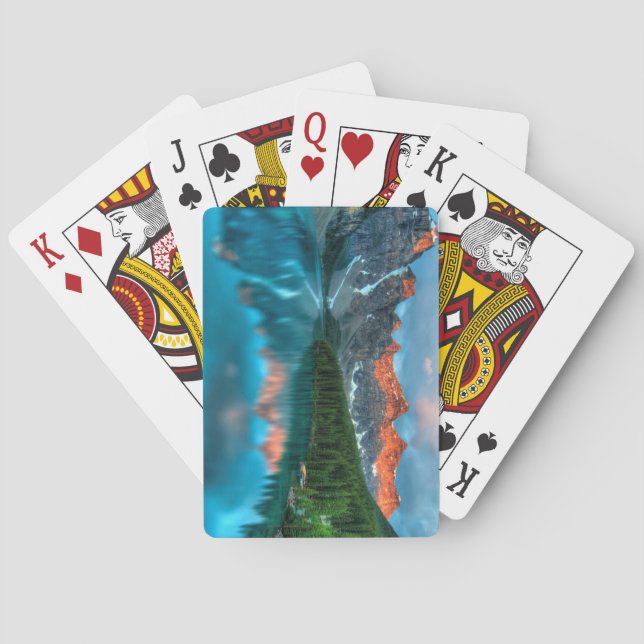 Moraine Lake at sunset Poker Cards (Back)