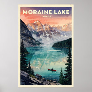 Moraine Lake Canada Vintage Travel Poster