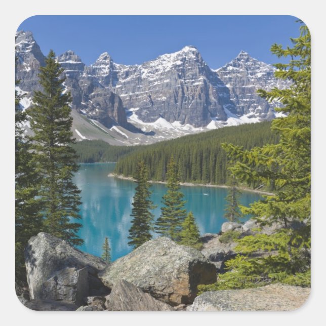 Moraine Lake, Canadian Rockies, Alberta, Canada Square Sticker (Front)