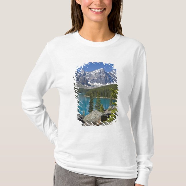 Moraine Lake, Canadian Rockies, Alberta, Canada T-Shirt (Front)