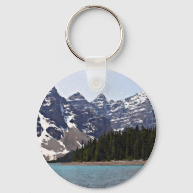 Moraine Lake In Banff Keychain (Front)