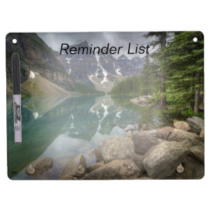 Moraine Lake Rocky Mountains Reminder List Dry Erase Board With Keychain Holder