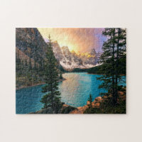 Moraine Lake Sunset Jigsaw Puzzle
