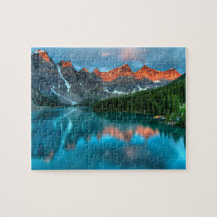 Moraine Lake Sunset Reflections Banff Canada Jigsaw Puzzle