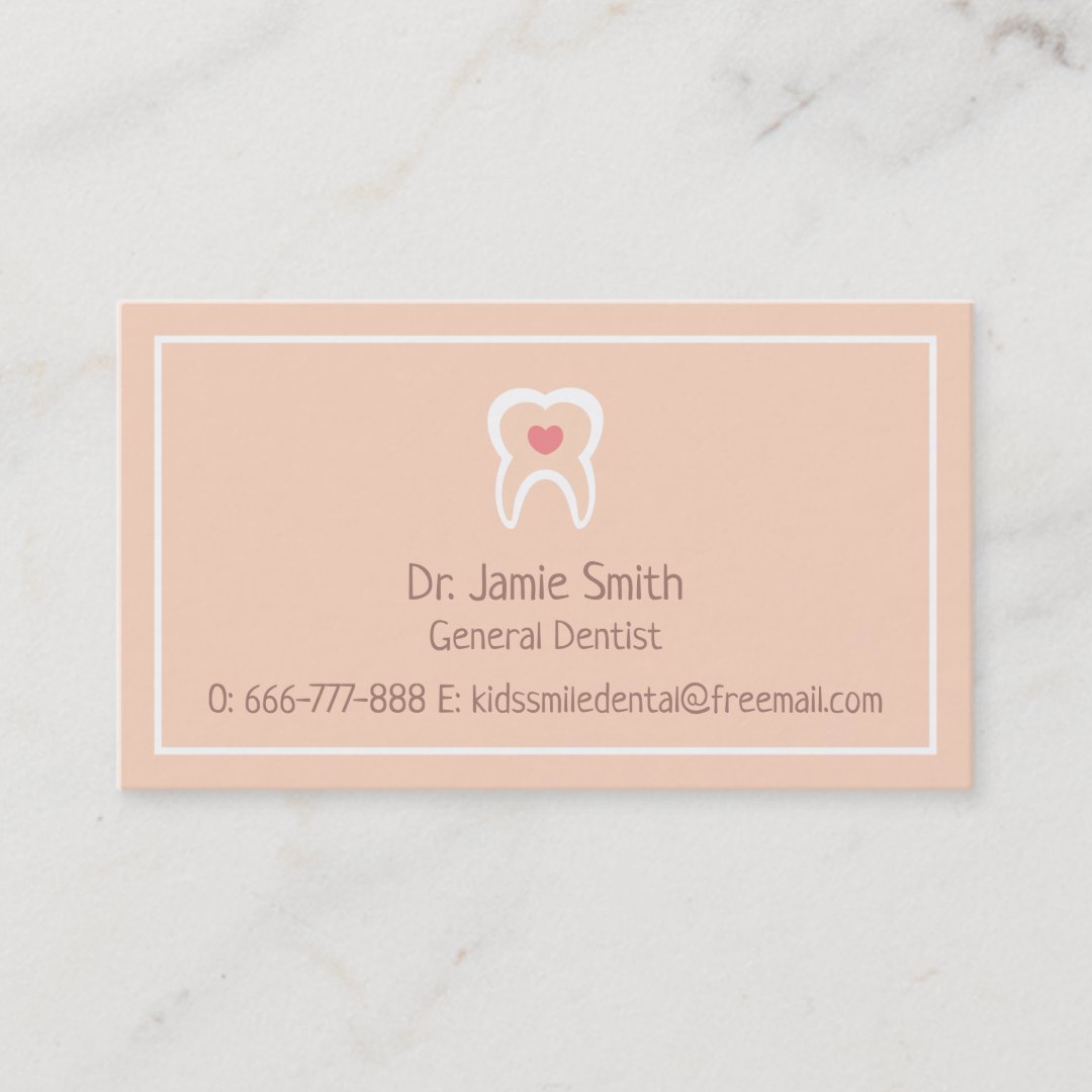 Moral Tooth Heart Dentist Business Cards | Zazzle