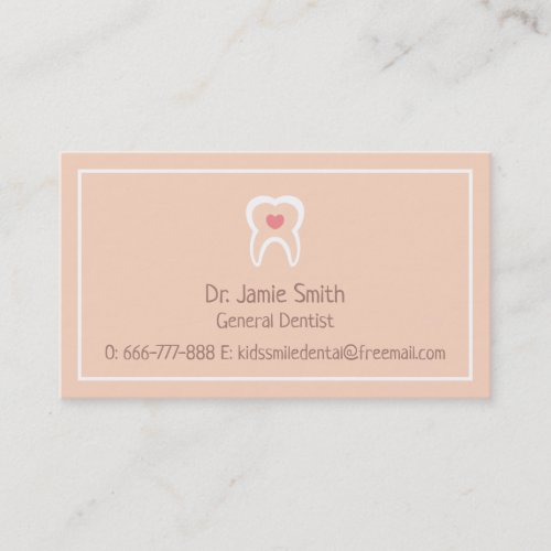 Moral Tooth Heart Dentist Business Cards
