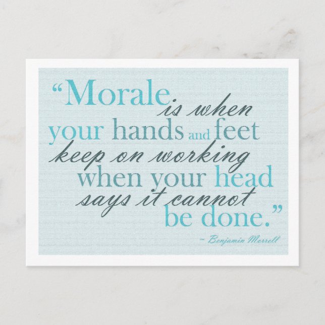 Morale Quote Motivational Postcard (Front)