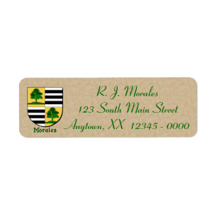 Morales Heraldic Shield Label