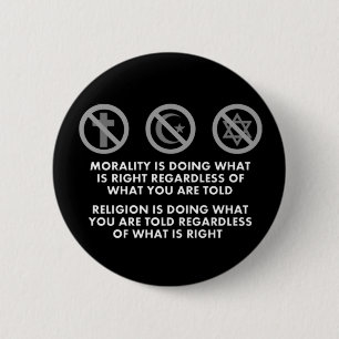 Morality and Religion Pinback Button
